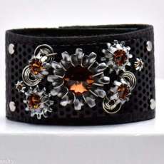 Leather Cuff Amethyst