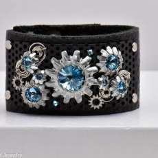 Leather Cuff Aquamarine
