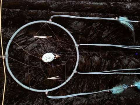 Teal 9 In. Dream Catcher With 20 In. Tailings For $85.00
