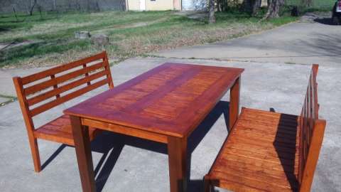 Patio Table W/Benchs'