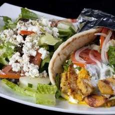 Chicken Shawarma Sandwich & Side Greek Salad