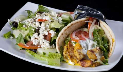 Chicken Shawarma Sandwich & Side Greek Salad