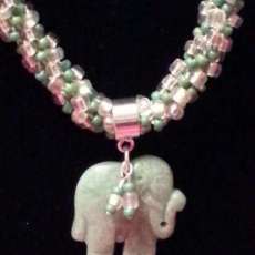 Kumihimo Necklace With Jade Elephant Pendant
