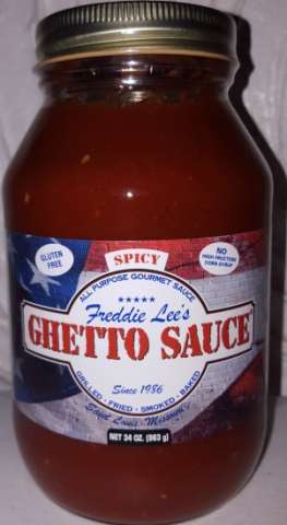 Freddie Lees' Ghetto Sauce Spicy Quart 34 Oz Jar