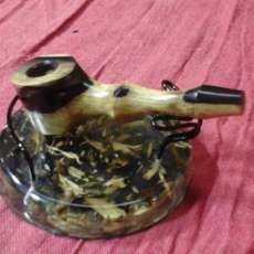 Black and White Ebony Pipe and Stand