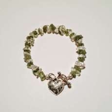 The Skylar Bracelet Crystal Quatz and Peridot With Steel and Silver
