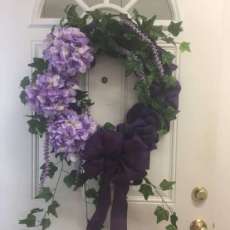 Purple Floral Grapevine Wreath