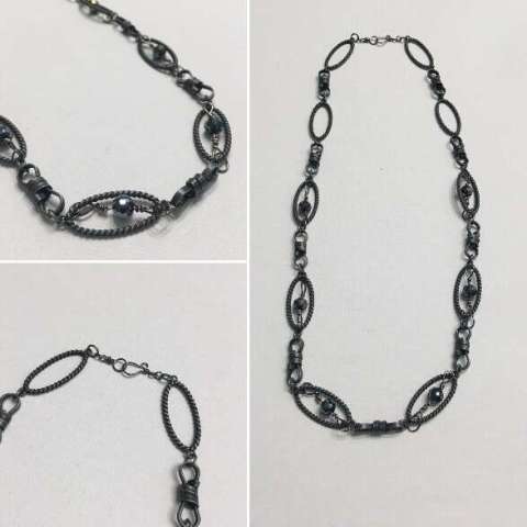 Gun Metal Rope Chain Necklace