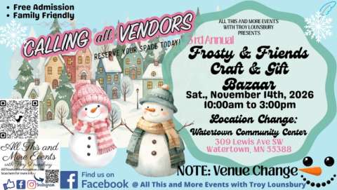 3rd Annual Frosty & Friends Craft & Gift Bazaar
