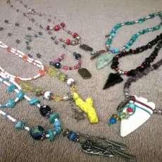Women Necklace/Bracelet Sets::: Mens Choker Style Necklaces; Onyx, Turquoise & Amethyst