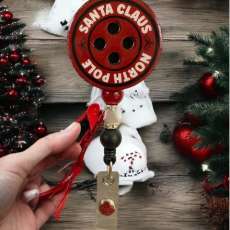 Santa Claus Button Badge Reel