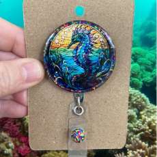 Beautiful Seahorse Badge Reel