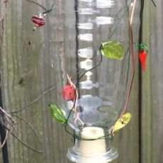 Small Clear Bottle Hummingbird Feeder