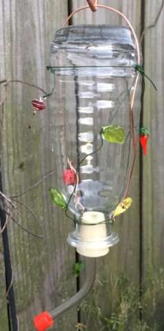 Small Clear Bottle Hummingbird Feeder