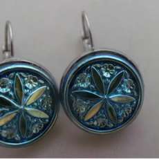 Czech Glass Button Earrings