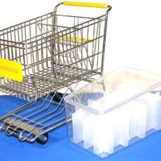 Yellow Dreamkeeper Mini Shopping Cart With Clear Insert and Divider
