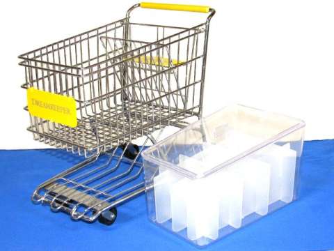 Yellow Dreamkeeper Mini Shopping Cart With Clear Insert and Divider