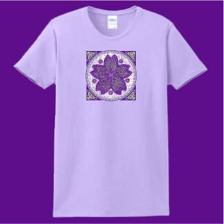 Flower Mosaic Ladies Lavender T