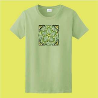 Flower Mosaic Ladies Pistachio T