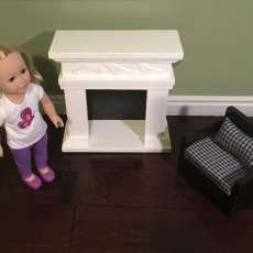 18 Doll White Fireplace