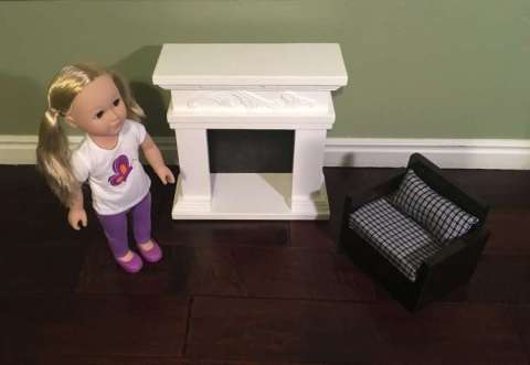 18 Doll White Fireplace