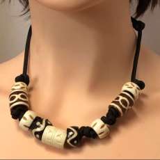 Buffalo Bone Beads on Parachute Cord