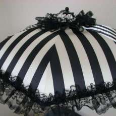 Black White Satin Parasol