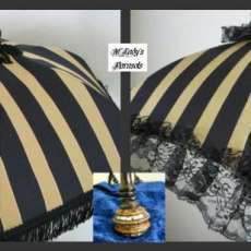 Black Gold Stripe Parasol