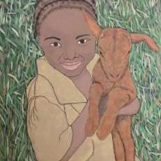 Beautiful Girl and Her Goat