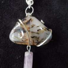 Sterling Silver Wrapped Moss Rock