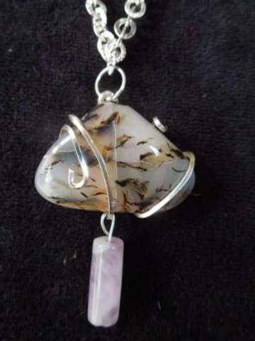 Sterling Silver Wrapped Moss Rock