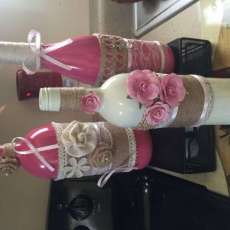 Pink Breast Cancer Themed Bottles