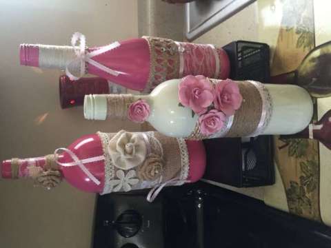 Pink Breast Cancer Themed Bottles