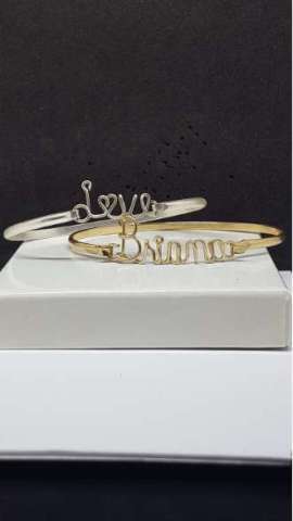 Gold and Silver Wire Bracelets