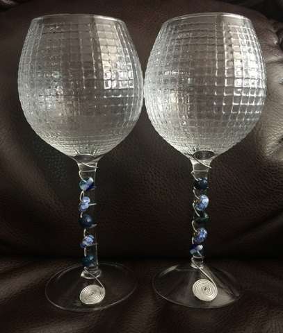 Hand Beaded Balloon Wine Glasses