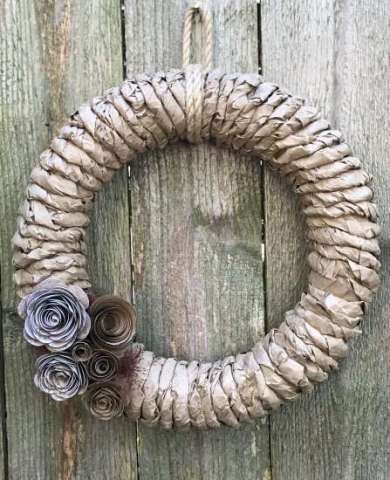 Paper Wreath With Flowers
