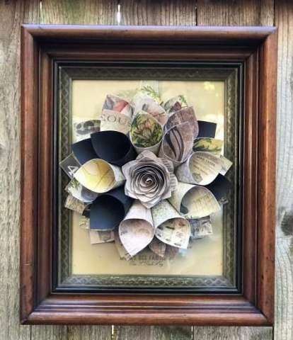 Framed Paper Wreath (Neutral)