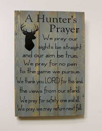 Hunters' Prayer, Pallet Style Sign