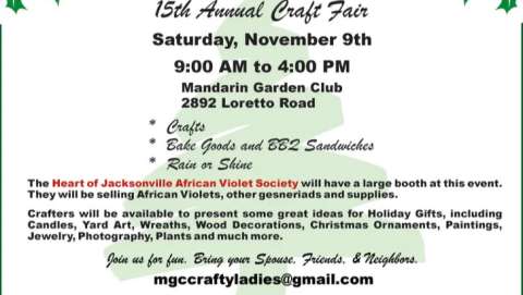 Mandarin Garden Club Craft Fair