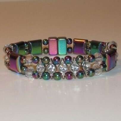 Rainbow Hematite Dinner Bracelet