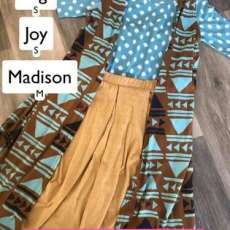 Lularoe S Joy Vest, S Gigi Top, M Madison Skirt