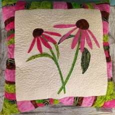 Coneflower Free Motion Applique Pillow