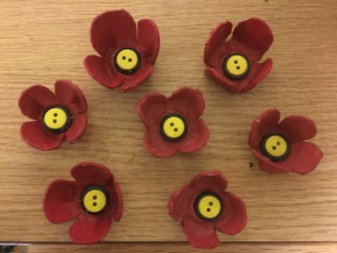 Handmade Poppies For Remembrance For US Veterans
