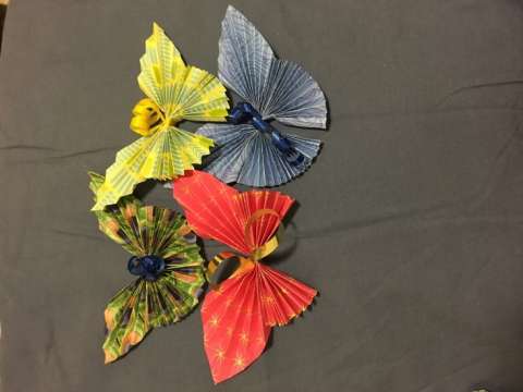 Assortment of Small Multicolored Origami Butterflies