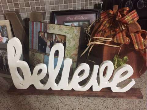 Wood Cut Out Believe