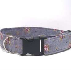 Jean and Flowers Dog Collar