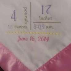 Embroidered Birth Announcement Blanket