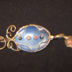 Quartz With Swarkovski Accents and Raw Quartz Pendant