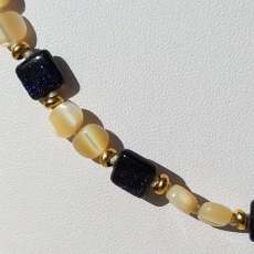 Blue Goldstone and Mother of Pearl