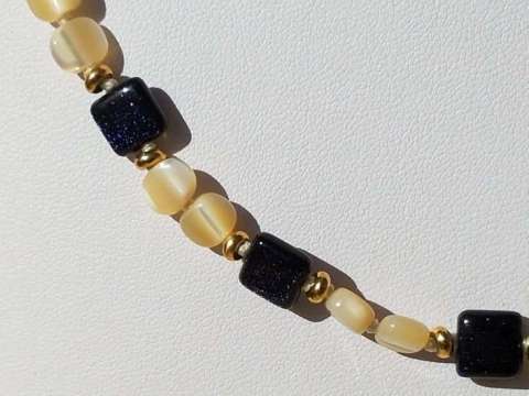 Blue Goldstone and Mother of Pearl